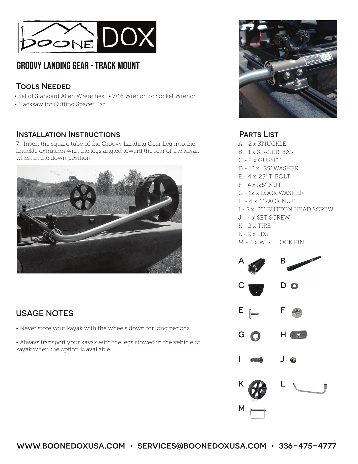 Groovy Landing Gear Track Kit Cart