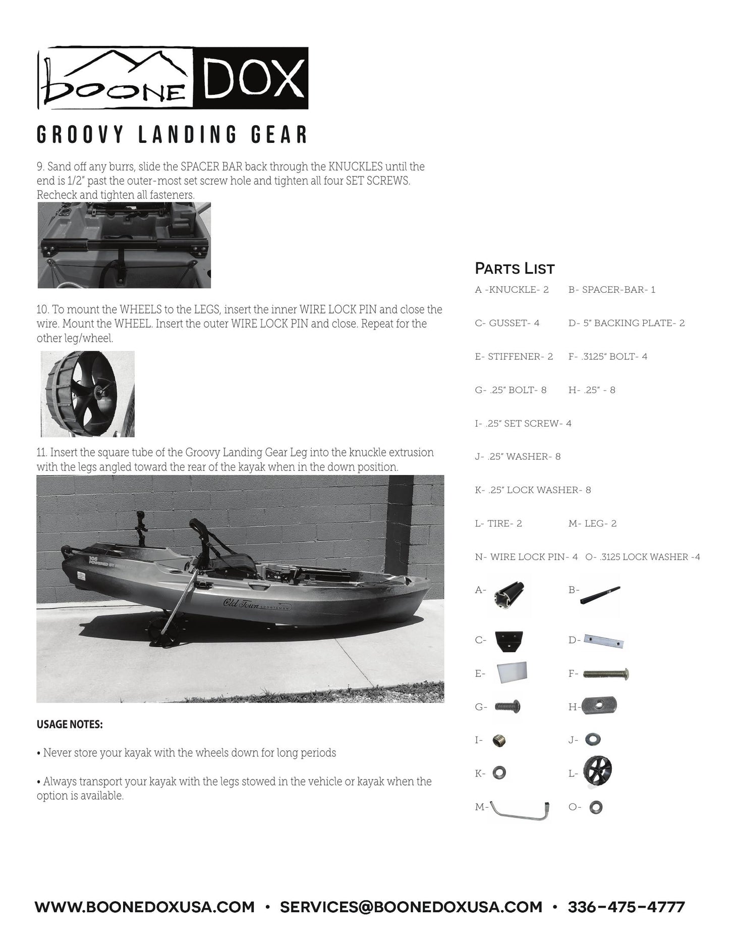 groovy landing gear Groovy Kayak Landing Gear Cart, Standard Kit